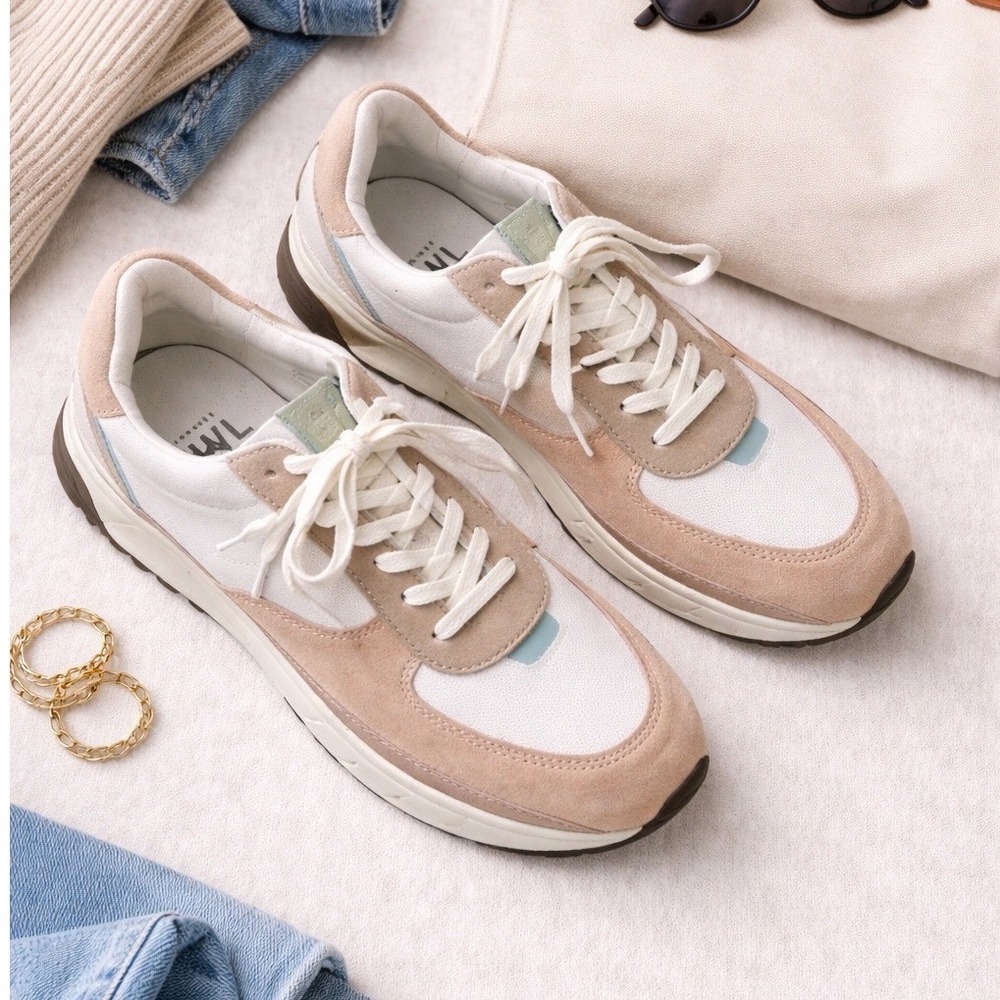Madewell Colorblock Sneakers Women 9 Neutral Casual Everyday Lace Up Shoes